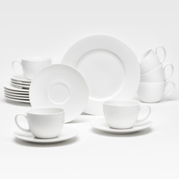 Kaffeeservice PRAG in weiß aus Porzellan