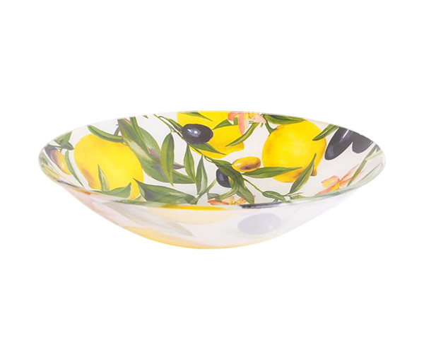 Schale LEMON & OLIVES in weiß aus Glas