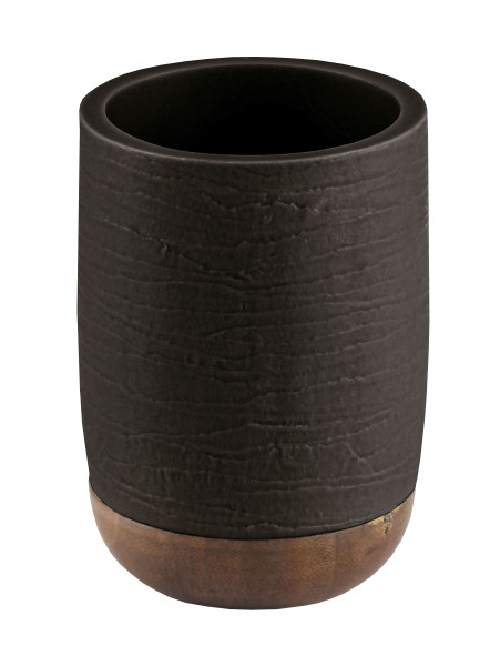 Zahnputzbecher HARPER in schwarz aus Polyresin