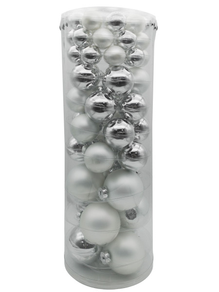 Weihnachtskugel-Box FROSTY SILBER in silberfarben aus Glas