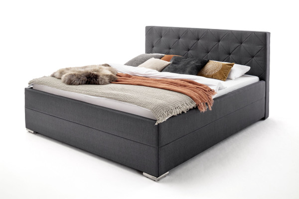 Polsterbett CHICAGO in anthrazit aus Stoff