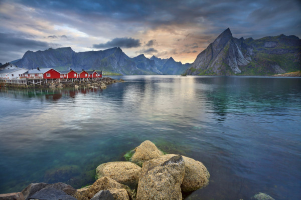 Akustikbild DORF AM FJORD 2 aus Materialmix