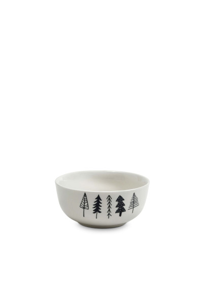 Müslischale NOEL in weiß/schwarz aus Porzellan