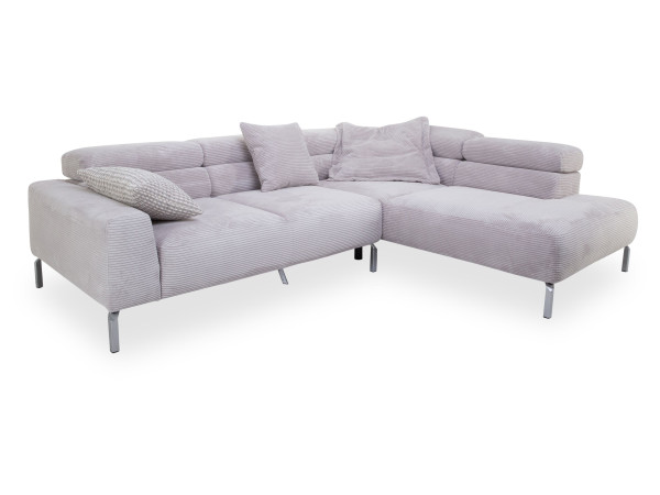 Polsterecke CARLOTTA in Light Grey aus Stoff