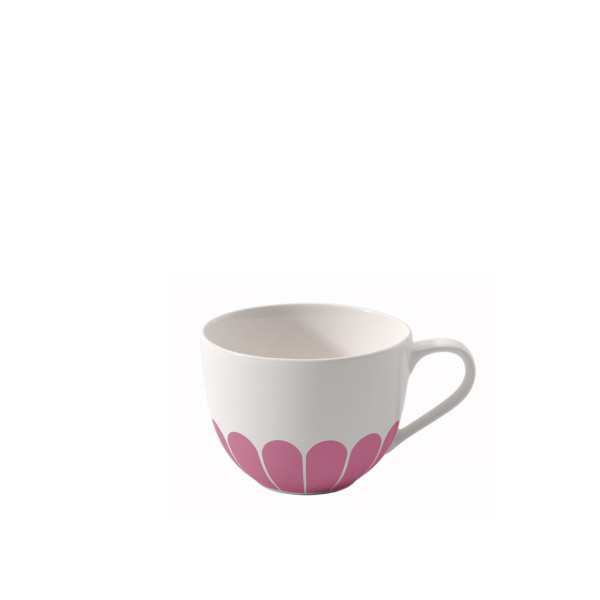 Kaffee-/Teetasse Fleur cassis in weiß aus Bone China