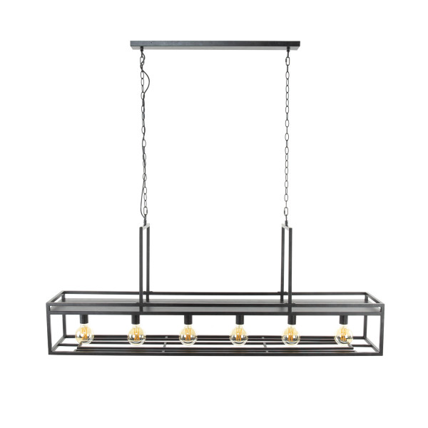 Pendelleuchte 6L DECORATE in anthrazit aus Metall