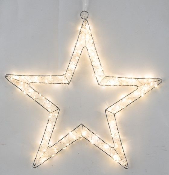 Weihnachtsstern LED in silberfarben aus Metall