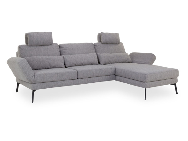 Polsterecke CHANGE in silver aus Stoff