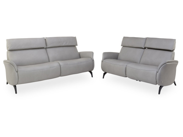 Polstergarnitur himolla 4170 in grau aus Leder
