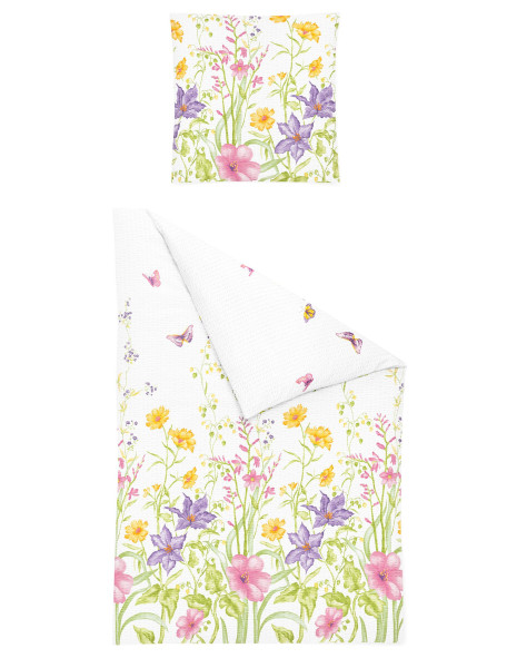 Bettwäsche Seersucker kiwi aus Baumwolle