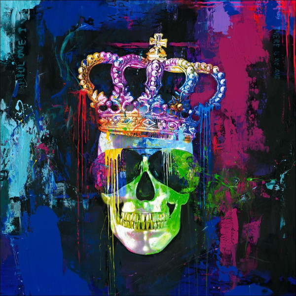 COLOURFUL SKULL (LB 100x100 cm)