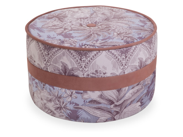 Pouf bassetti TINO in geblümt aus Stoff
