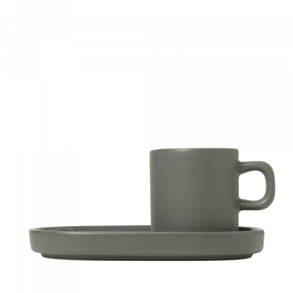 Espressotasse PILAR PEWTER in grau aus Keramik