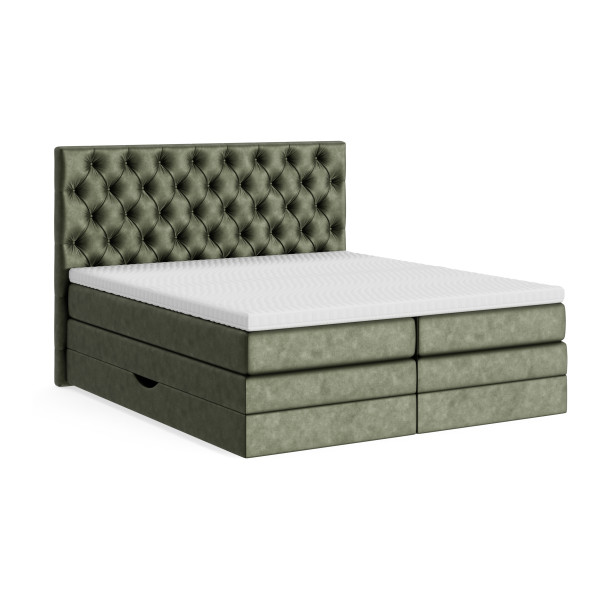 Boxspringbett irisette MONDO BARELL in hunter aus Stoff