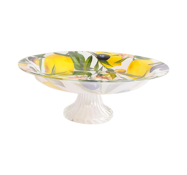 Schale LEMON & OLIVES in weiß aus Glas