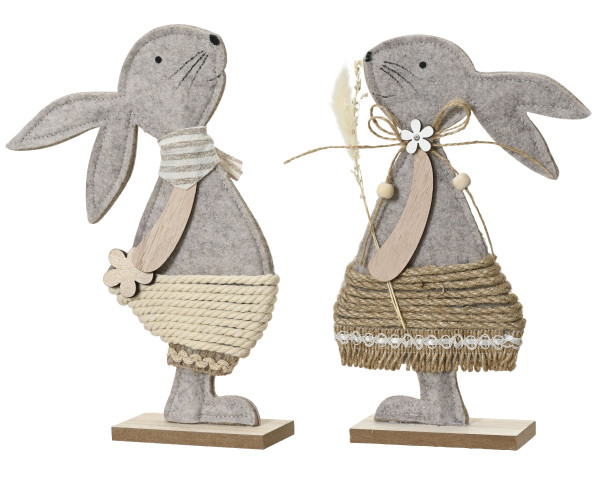 Hase in grau aus Filz