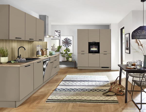 Einbauküche Nobilia Senso in beige aus Lack