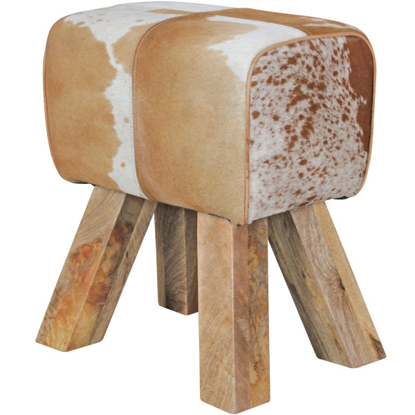 Hocker in mehrfarbig aus Leder