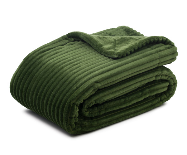 Wohndecke Cord in dunkelgrün aus Polyester