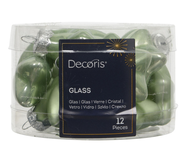 Weihnachtskugel-Box Sterne MATCHAGRÜN in grün aus Glas