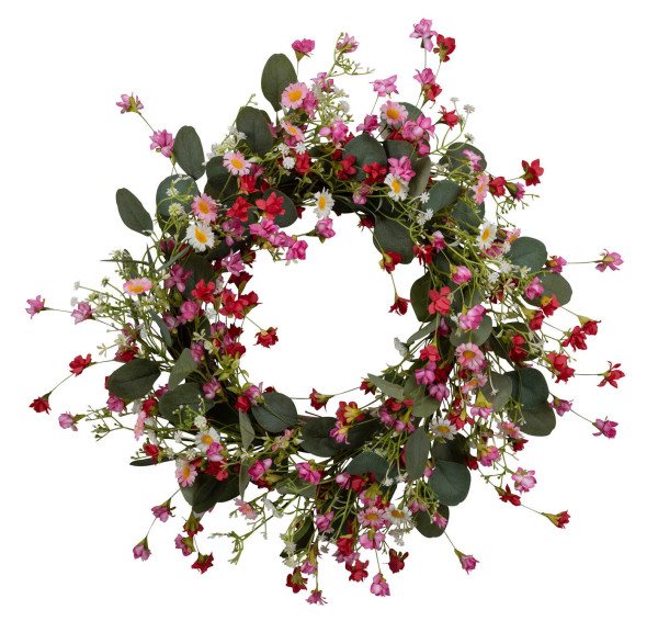 Blumenkranz in pink aus Kunststoff