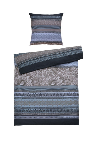 Bettwäsche LYDIA Flanell in taupe aus Baumwolle