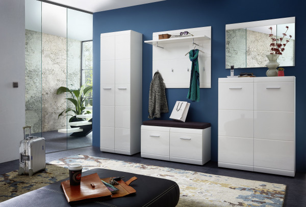 Garderobe HARPER Greifswald in weiß aus Hochglanz
