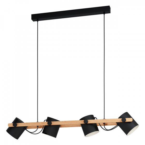 Hängeleuchte HORNWOOD in schwarz aus Holz