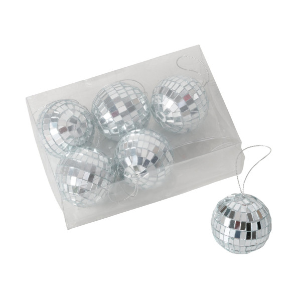 Hänger-Set DISCOKUGEL in silberfarben aus Materialmix