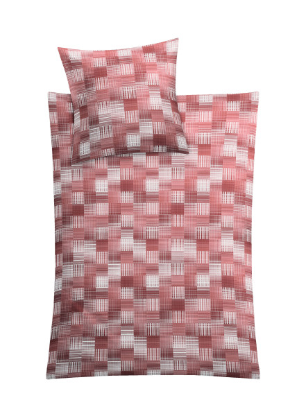 Bettwäsche DANY Mako-Satin in rot aus Baumwolle