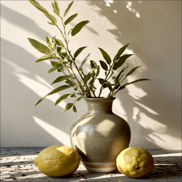 Glasbild LEMONS IN THE SHADE in mehrfarbig aus Glas