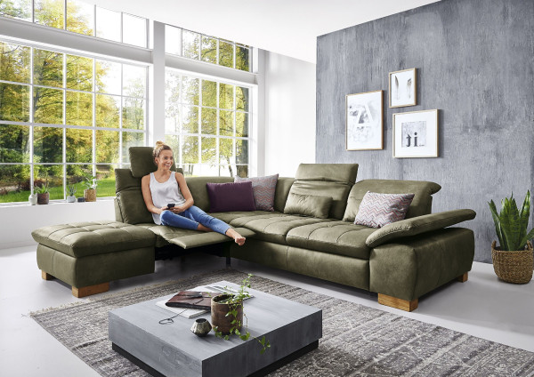 Polsterecke vito FULLA in lindgrün aus Stoff