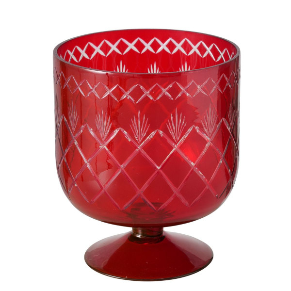 Windlicht JULIANA in rot aus Glas