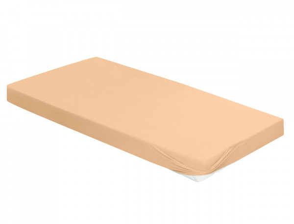 Spannbettlaken JUPITER Jersey in apricot aus Baumwolle