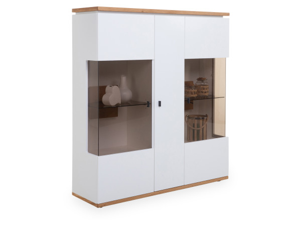 Highboard HARPER MASKAT in weiß aus Dekor