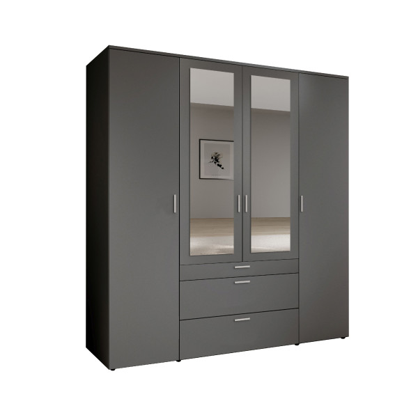 Kleiderschrank HARPER BOSA in graphit aus Dekor
