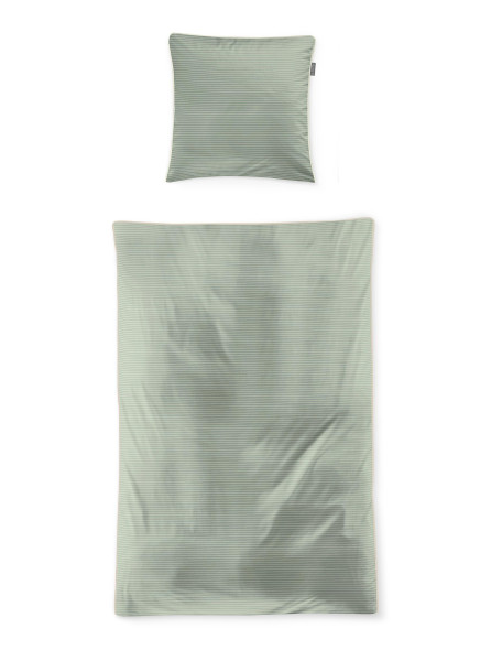 Bettwäsche TOKIO Satin in jade aus Baumwolle