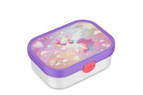 Brotdose UNICORN GLOW in lila aus Kunststoff