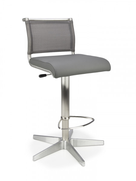 Barhocker MONDO DIVO in grau aus Leder