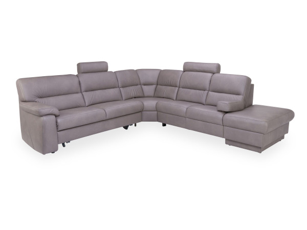 Polsterecke himolla 1112 in Soft Nappa nero aus Leder