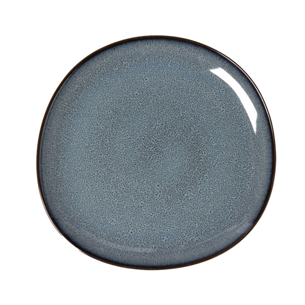 Servierplatte LAVE gris in grau aus Steingut