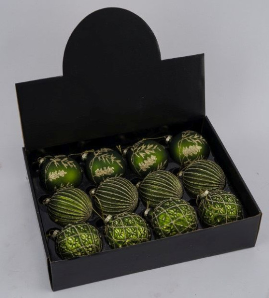 Weihnachtskugel in grün aus Glas