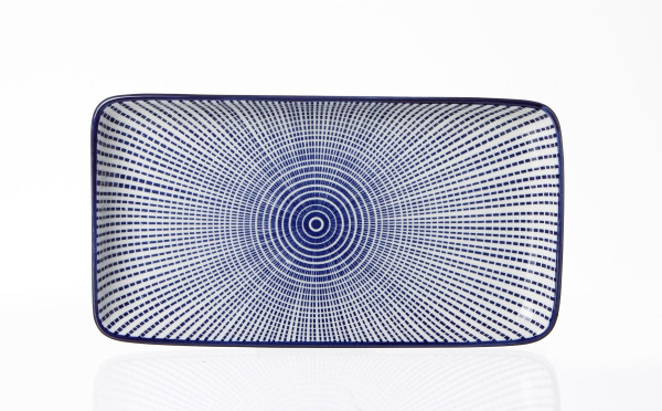 Platte MAKOTO in blau aus Porzellan