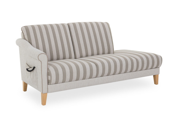 Recamiere Luminara-B in beige aus Stoff