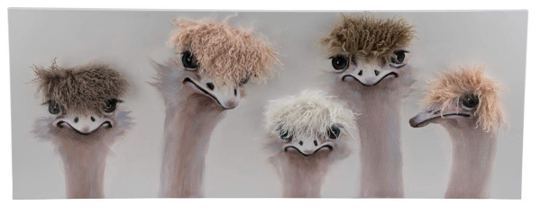 Keilrahmenbild Strauße in creme aus Baumwolle