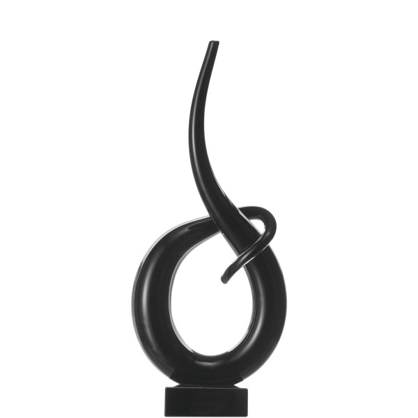 Skulpture LEONARDO FUSION in schwarz aus Glas