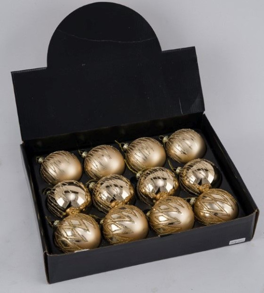 Weihnachtskugel in goldfarben aus Glas