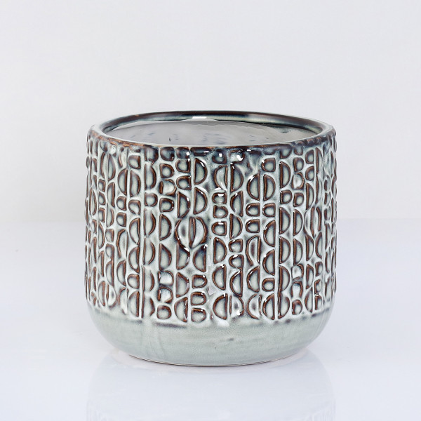 Vase in grau aus Keramik