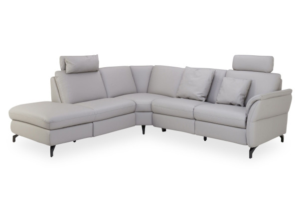 Polsterecke PARMA in light grey aus Leder
