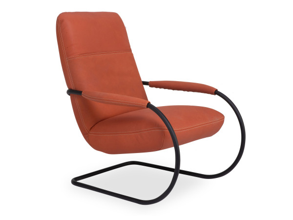 Freischwingersessel KOINOR JACY in orange aus Leder